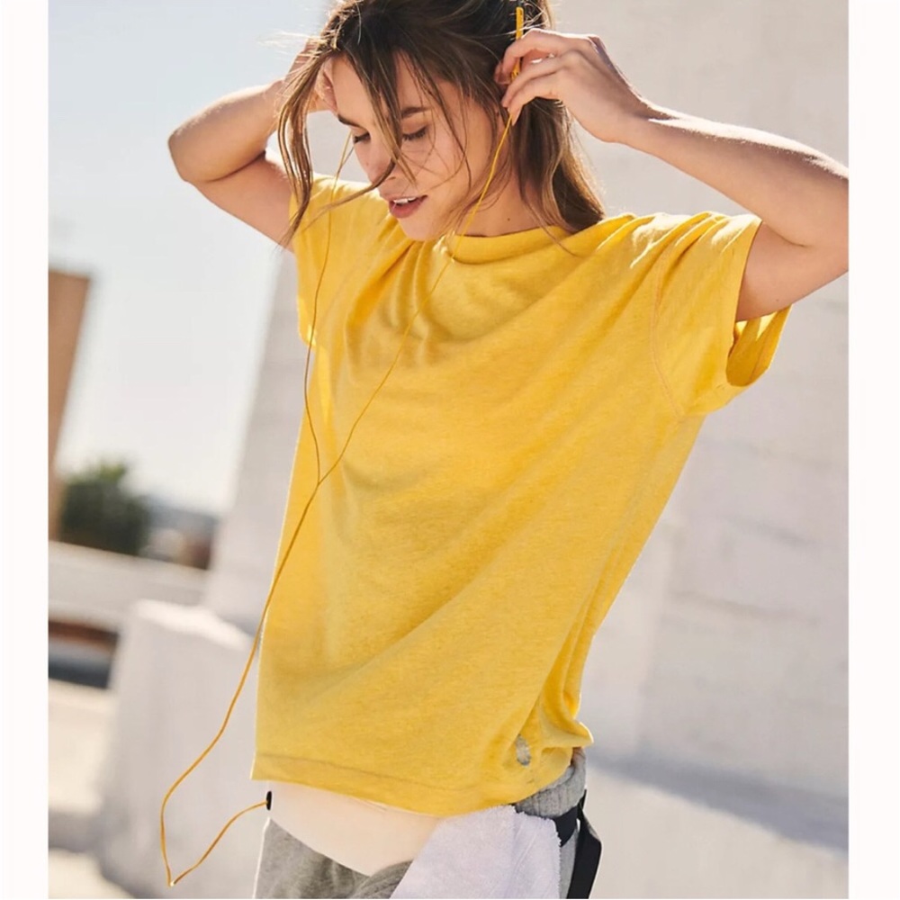 🎉LAST CHANCE ✨FP MOVEMENT Keep Rollin’ Tee in Sun Glow Yellow
